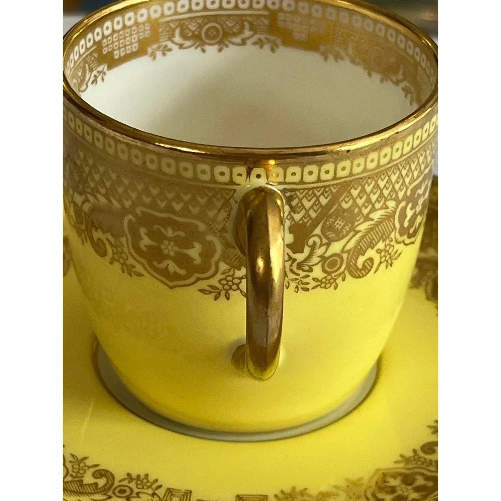 Cauldon China England Yellow Coffee Demitasse for Ovington Bros New York